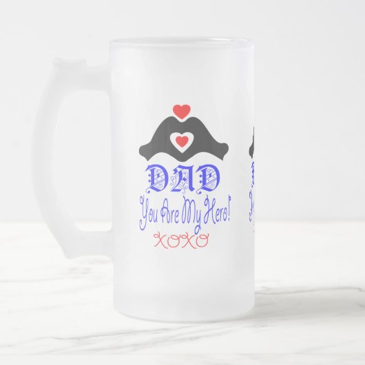 🍺 Liebe Sie Vater, Sie sind mein Held Mattglas Bierglas (Links)