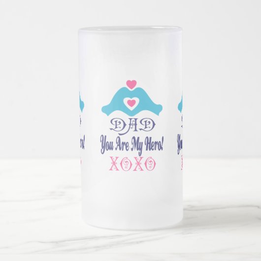 🍺 Liebe Sie Vater, Sie sind mein Held Mattiert Mattglas Bierglas (Mittel)