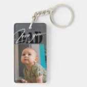 Liebe Sie Vater Typografie 2 Foto Schlüsselanhänge Schlüsselanhänger (Rückseite)