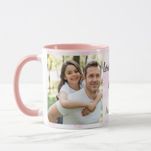 Liebe Sie Vater | Zwei Foto Script und Herz Tasse (Links)