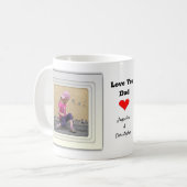 Liebe Sie Vater zwei Foto und Text Kaffeetasse (Vorderseite Links)