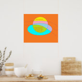 Liebe Sie viele Nachrichten über orange und blau D Poster (Küche)