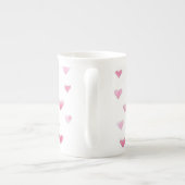 LIEBE SIE Wasserfarbe Süße Herzen Valentine Rosa Porzellantasse (Rückseite)