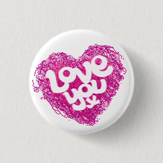 Liebe Sie x rosa Abzeichen Button (Vorderseite)