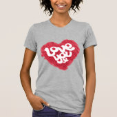 Liebe Sie x Rote Herz Damen Rosa Tee (Vorderseite)
