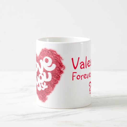 "Liebe Sie x" Valentinrosa Tasse (Mittel)