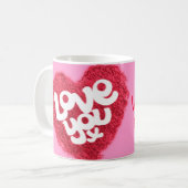 "Liebe Sie x" Valentinrosa Tasse (Vorderseite Links)