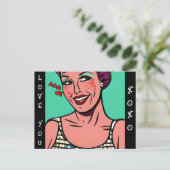 Liebe Sie xoxo Vermisst Sie Postkarte (Stehend Vorderseite)