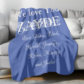 Liebe Sie Zayde Grandpa-Skriptnamen Classic Blue Fleecedecke