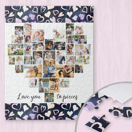 Liebe Sie zu den Stücken Herzfoto Collage Schweden Puzzle
