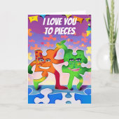 Liebe Sie zu Puzzle Pieces Boyfriend Geburtstag Karte (Vorderseite)