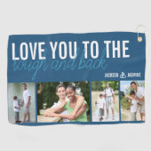 Liebe Sie zu Rough and Back 4 Foto Blue White Golfhandtuch (Horizontal)