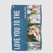 Liebe Sie zu Rough and Back 4 Foto Blue White Golfhandtuch (Vorderseite)