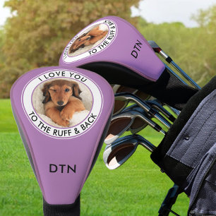 Liebe Sie zu Ruff & Back Custom Dog Foto Lavendel Golf Headcover