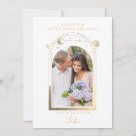 Liebe Sie zum Mond Foto Celestie White Gold Feiertagskarte