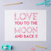 Liebe Sie zum Mond - rosa Herz-Typografie Seidenpapier (Basteln)