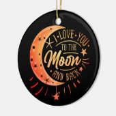 Liebe Sie zum Mond Schwarz Keramik Circle Ornament (Links)