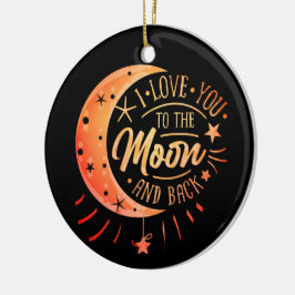 Liebe Sie zum Mond Schwarz Keramik Circle Ornament