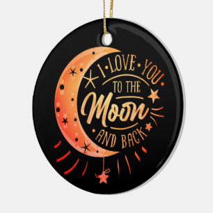 Liebe Sie zum Mond Schwarz Keramik Circle Ornament