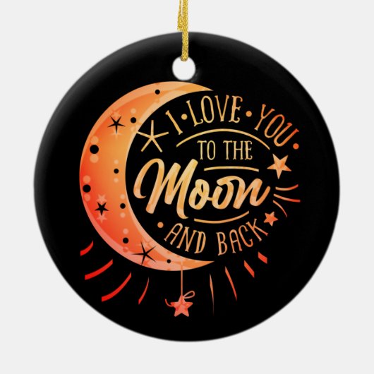 Liebe Sie zum Mond Schwarz Keramik Circle Ornament (Hinten)