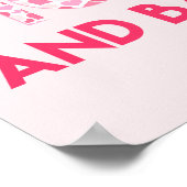 Liebe Sie zum Mond - Typografie der rosa Herzen Poster (Ecke)