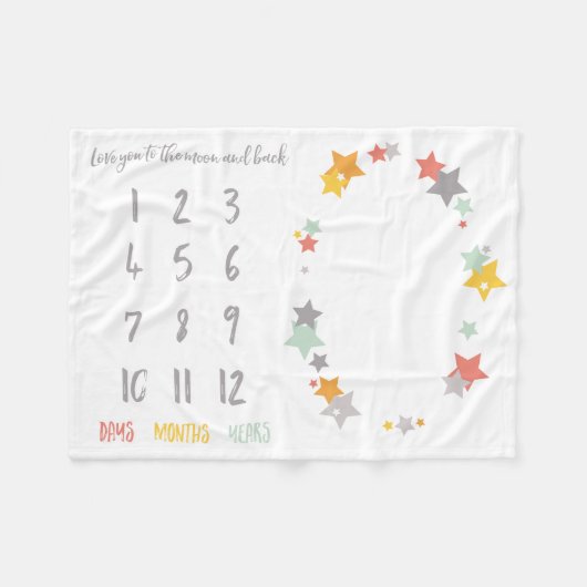 Liebe Sie zum Mond u. hinteren zur Fleecedecke (Vorderseite (Horizontal))