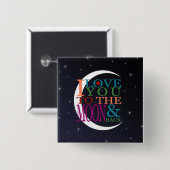 Liebe Sie zum Mond u. zur Rückseite Button (Vorne & Hinten)