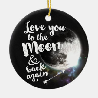 Liebe Sie zum Mond u. zur Rückseite wieder • Keramik Ornament