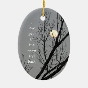 Liebe Sie zum Mond und die Rückseite, Winterhimme Keramikornament
