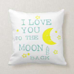 Liebe Sie zum Mond und hinteren zum Throw-Kissen Kissen