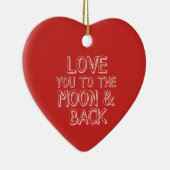 Liebe Sie zum Mond-und Rückseiten-roten Keramikornament (Rechts)