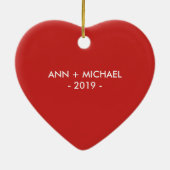 Liebe Sie zum Mond-und Rückseiten-roten Keramikornament (Hinten)