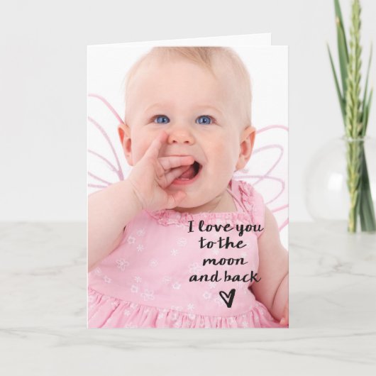 Liebe Sie zum Mond und zum hinteren Herzen Karte (Vorderseite)