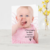 Liebe Sie zum Mond und zum hinteren Herzen Karte (Gelbe Blume)