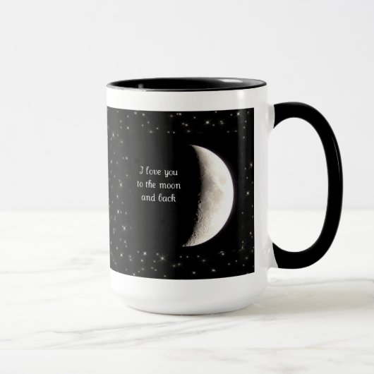 Liebe Sie zum Mond und zur hinteren Tasse (Rechts)