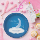 Liebe Sie zum Mond und zur Rückseite - blaues Pappteller (Party)