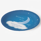 Liebe Sie zum Mond und zur Rückseite - blaues Pappteller (Schrägansicht)