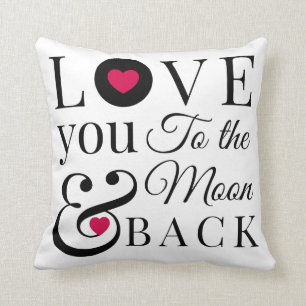 Liebe Sie zum Mond und zur Rückseite Kissen