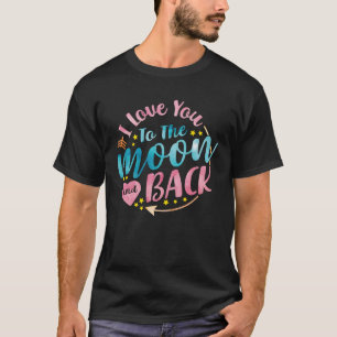 Liebe Sie zum Mond und zurück Aquarellschnitt T-Shirt