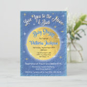 Liebe Sie zum Mond und zurück Babydusche lädt ein Einladung (Stehend Vorderseite)