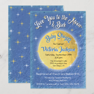 Liebe Sie zum Mond und zurück Babydusche lädt ein Einladung