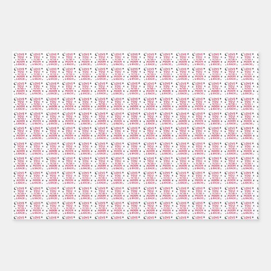 Liebe Sie zum Mond und zurück Geschenkwrap (3 Blät Geschenkpapier Set (Vorderseite 2)