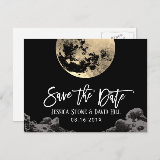 Liebe Sie zum Mond und zurück Hochzeit Speichern S Ankündigungspostkarte (Vorne/Hinten)