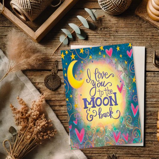 Liebe Sie zum Mond und zurück Hübsch Niedlich Karte