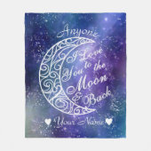 Liebe Sie zum Mond und zurück Personalisiert Fleecedecke (Vorderseite)