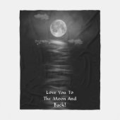Liebe Sie zum Mond und zurück Schwarz-weiß Fleecedecke (Vorderseite)