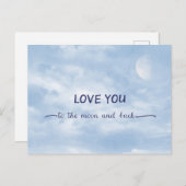 Liebe Sie zum Mond und zurück texturierter Mond im Postkarte (Vorne/Hinten)