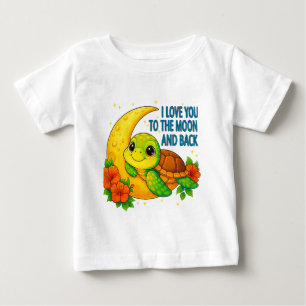 Liebe Sie zum Mond und zurück zur Babyschildkröte Baby T-shirt