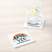 Liebe Sie zum Regenbogen und zurück Rechteckiger Pappuntersetzer (Vor Ort)