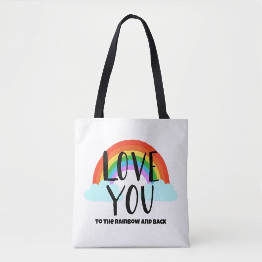 Liebe Sie zum Regenbogen und zurück Tasche (Vorderseite)
